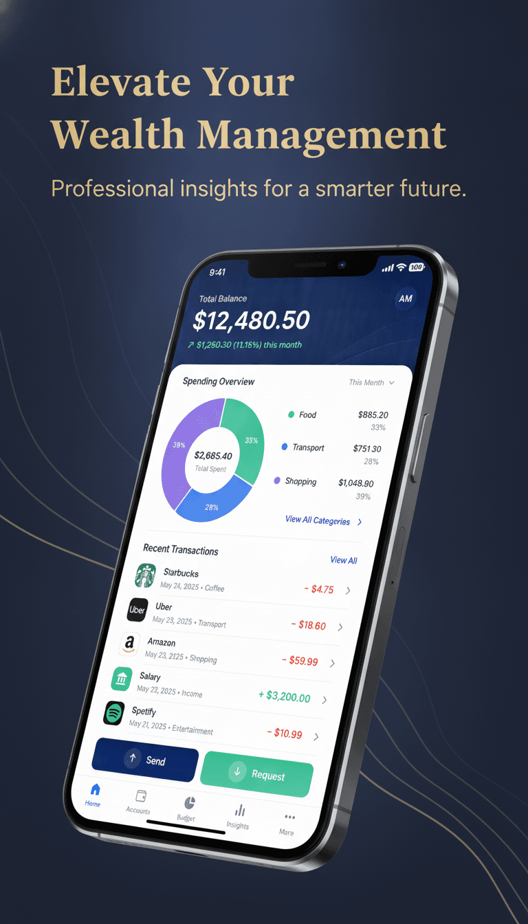Finance app listing image created with WhixFrame